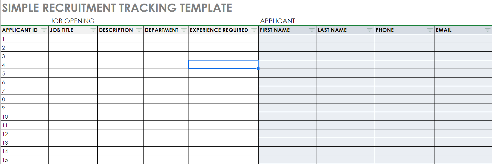 Recruitment Data Tracking Template | JobFairX