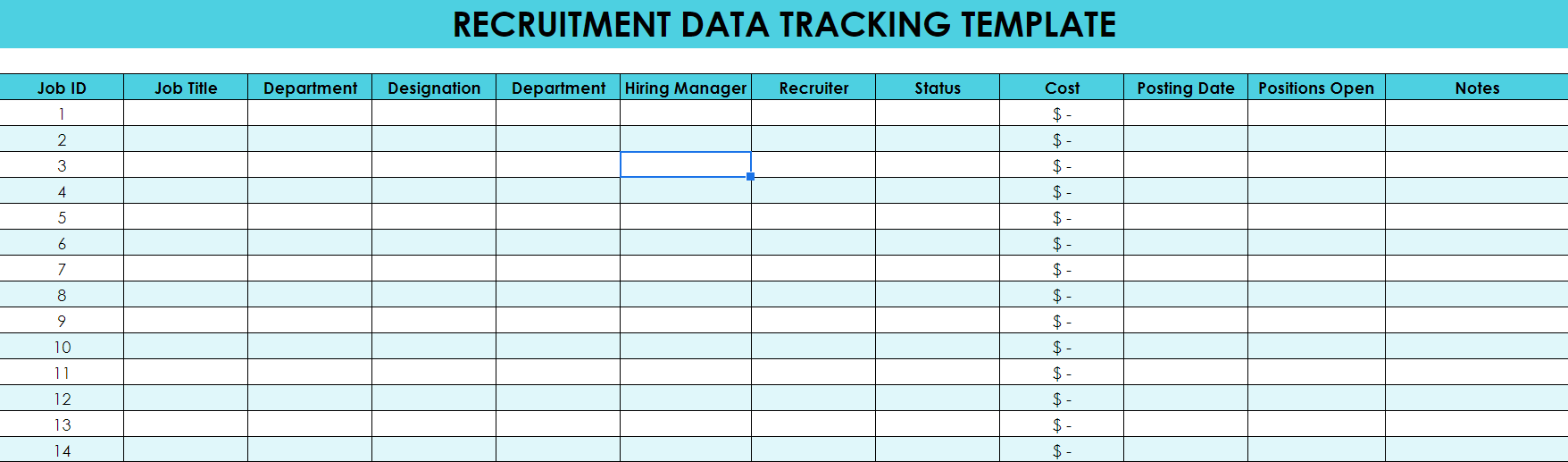 Recruitment Data Tracking Template | JobFairX